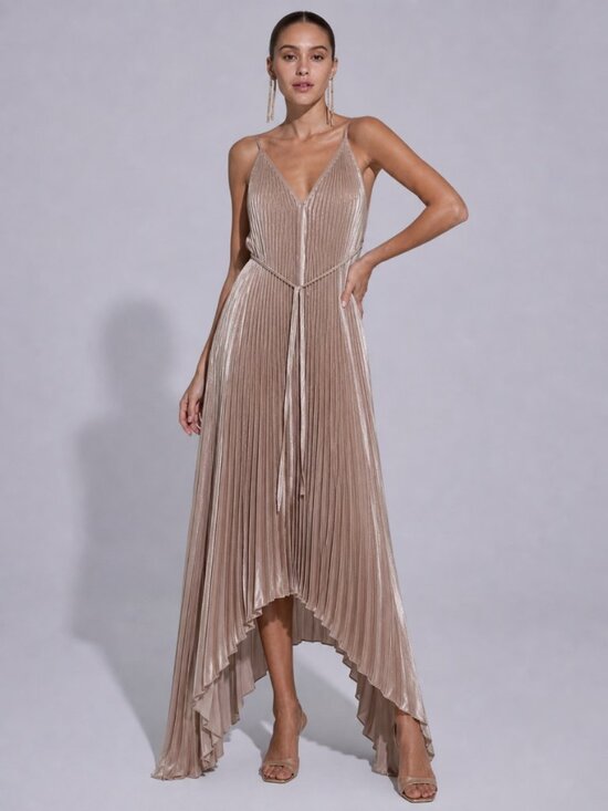 L’Idee Dresses & Skirts - Lidée Pleated Gown in Champagne
